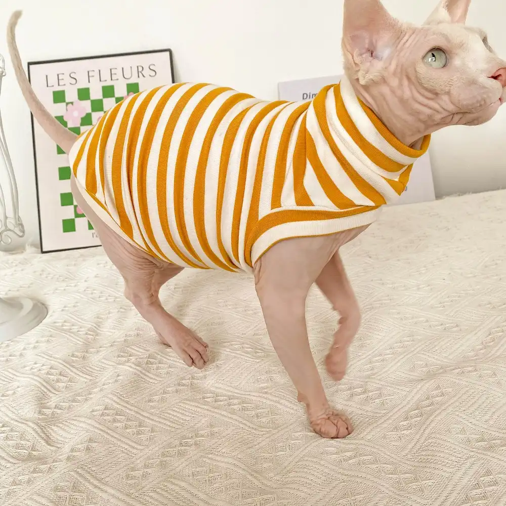 Solid Color Cat Shirt Sphynx Cat Clothes Hairless Cat T-shirt -  UK