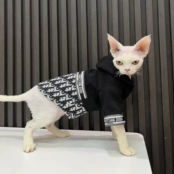 Cat clothes for sphinx hairless cat clothes striped clothing warm knitted  shirt pet clothes cat supplier xs to xl