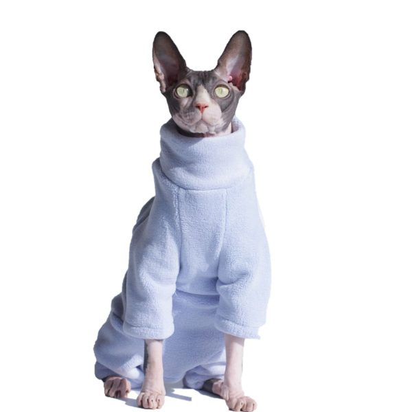 Waffle Pattern Cat sweater Autumn winter thick warm Sphynx cat costume  Scarf Shirt pet clothes winter jacket for Hairless Cat