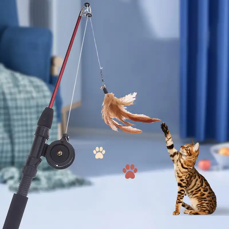 cat fishing rod toy