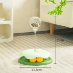 Plastic Cat Ball Track with Interactive Cat Feeder Toys - Green