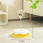 Plastic Cat Ball Track with Interactive Cat Feeder Toys - Yellow