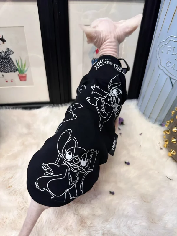 Black Stitch Tank Top for Cats