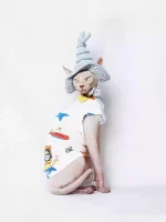 Cotton Underwater World One-arm Shirt for Cats