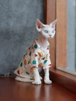Geometric Pattern Silk Pajamas for Cats