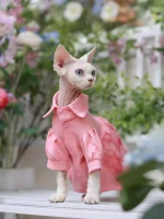 Haute Couture Pink Rose Dress for Cats