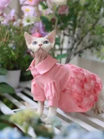 Haute Couture Pink Rose Dress for Cats