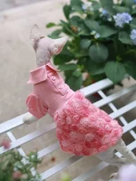 Haute Couture Pink Rose Dress for Cats