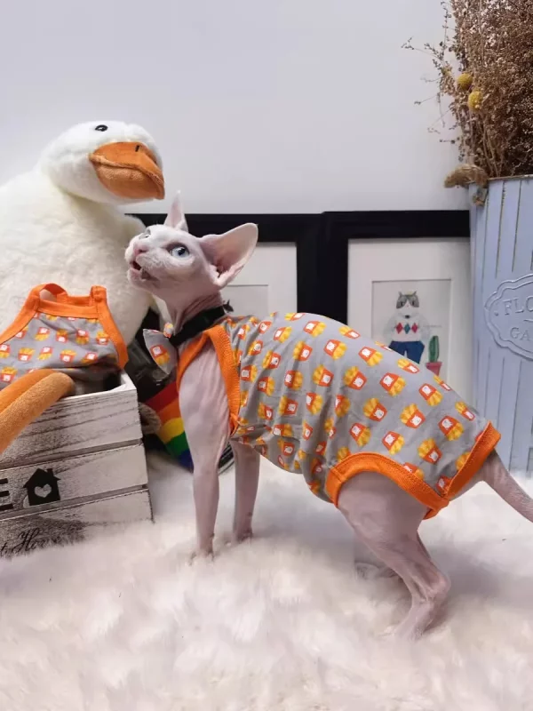 Modal French Chips Print Onesies for Cats
