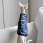 Washed Denim Tank Tops for Cats