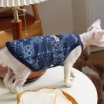 Washed Denim Tank Tops for Cats