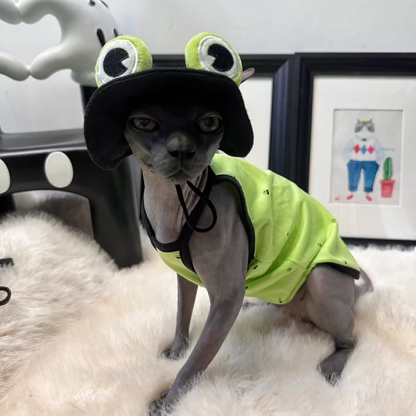 Green Hollow Tank Top with Frog Hat